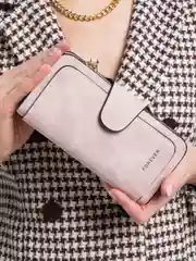 Розовый кошелек-клатч женский