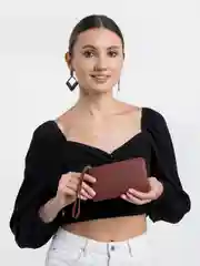 Багровый кошелек женский, портмоне