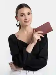 Багровый кошелек женский, портмоне