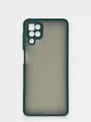 Зеленый чехол на Samsung Galaxy (Галакси) A12, M12, пластиковый, матовый, с цветными кнопками