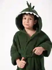 Зеленый халат детский,  махровый, хлопок