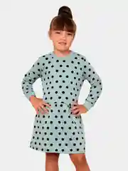 Платье детское, с длинным рукавом, в горошек