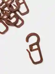 Крючок для штор, на кольцо, 30 х 13 мм, набор 20шт, цвет коричневый (vvv)