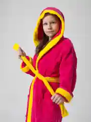 Вишнёвый халат детский,  махровый, хлопок