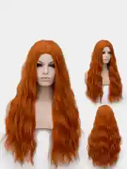 Медный парик с длинными волнистыми волосами