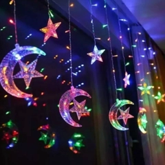 Светодиодная интерьерная гирлянда занавес Led  "Месяц и Звезды" 3х1 метр