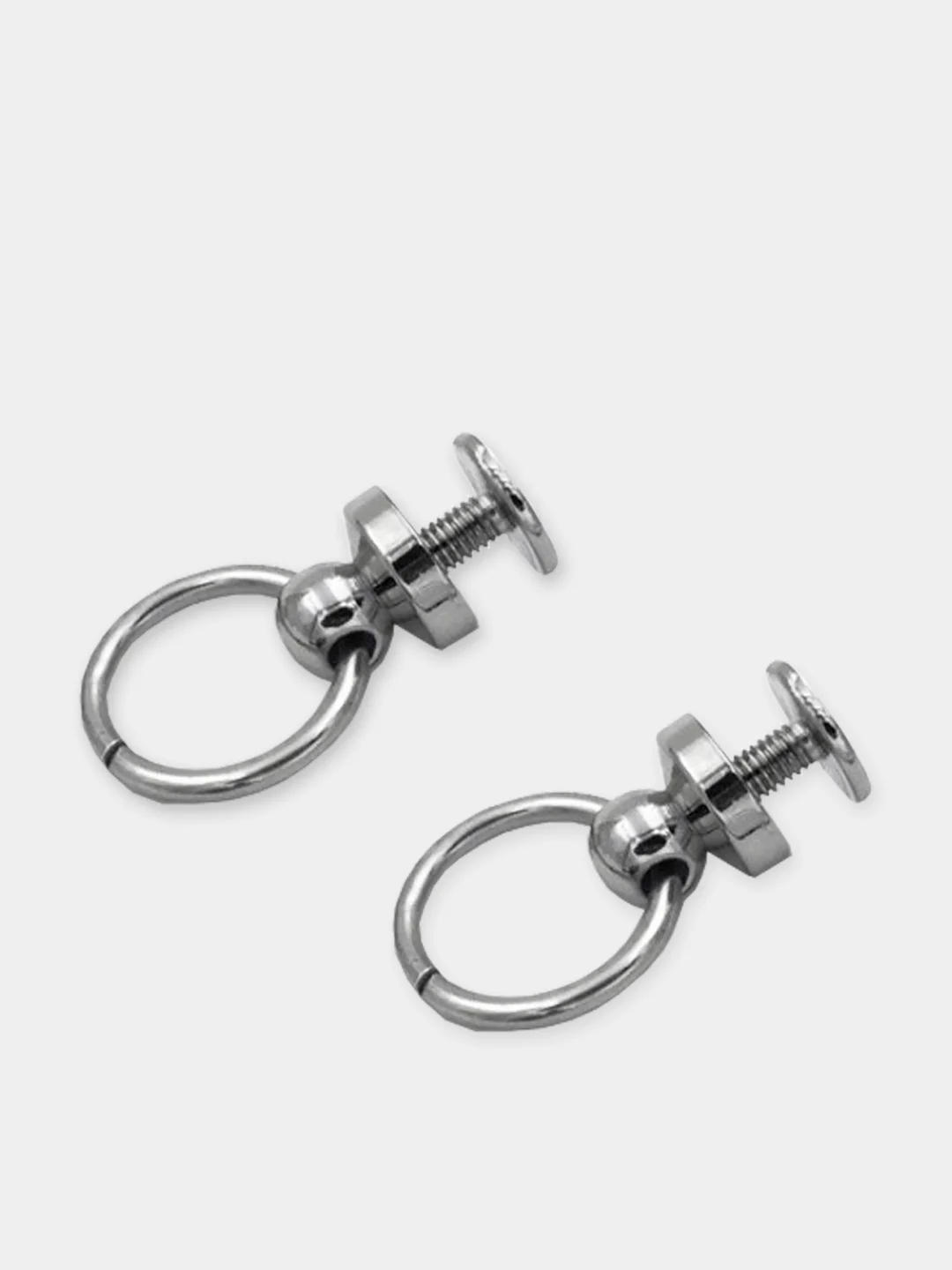 Серебряный кобурный винт (ручкодержатель) с кольцом, 2 штуки
