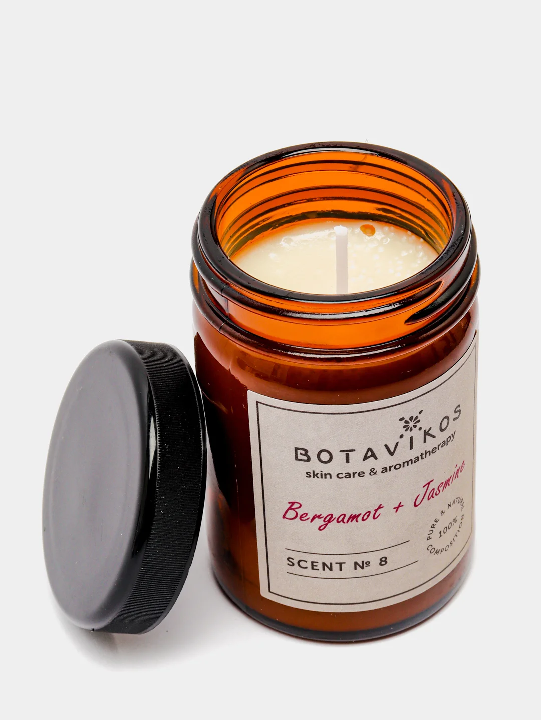 Аромасвеча Scent №8. Бергамот и Жасмин, 90 г, Botavikos