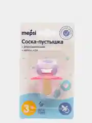 Розовый соска-пустышка латексная анатомическая MEPSI 3+мес 0302