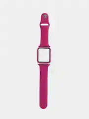 Фуксия силиконовый ремешок для Apple Watch с защитным стеклом 2 в 1