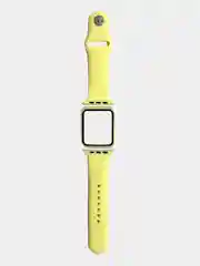 Лимонный силиконовый ремешок для Apple Watch с защитным стеклом 2 в 1