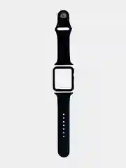 Черный силиконовый ремешок для Apple Watch с защитным стеклом 2 в 1
