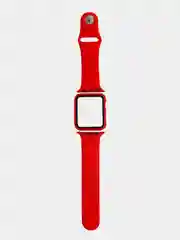 Алый силиконовый ремешок для Apple Watch с защитным стеклом 2 в 1