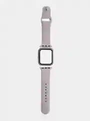 Бежевый меланж силиконовый ремешок для Apple Watch с защитным стеклом 2 в 1