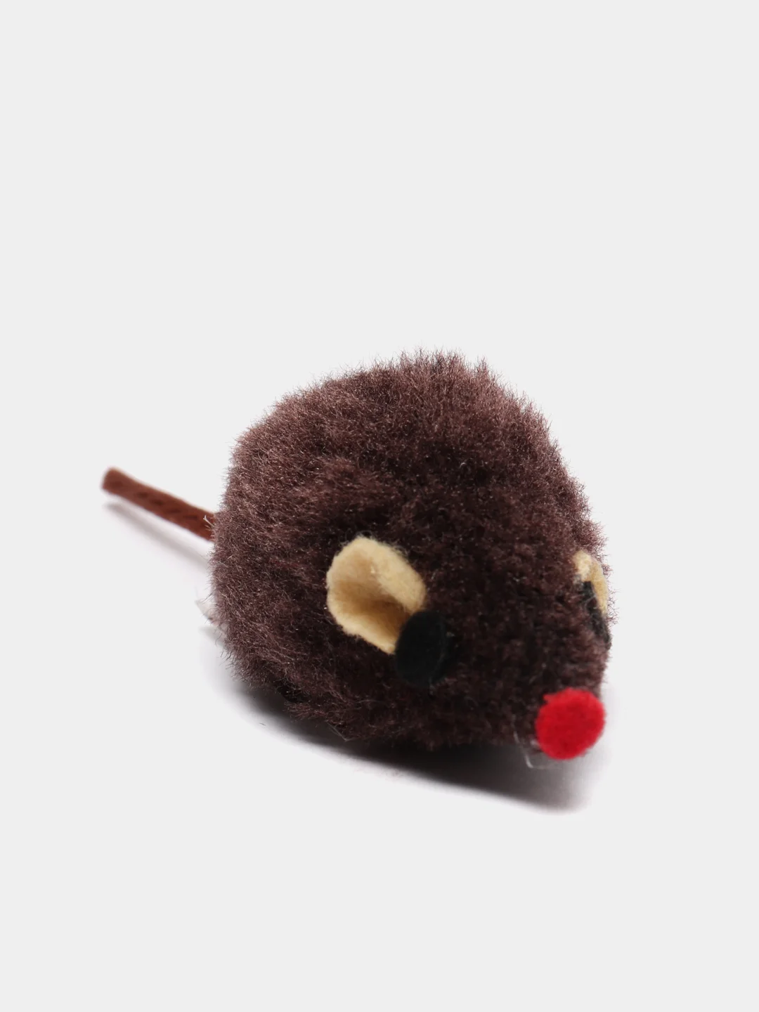 Коричневый игрушка для кошек Beeztees "Мышь", плюшевая, 5 см