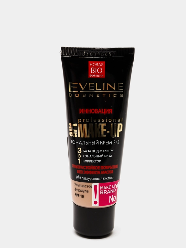 Eveline Cosmetics крем тональный ART make-up 3в1, тон светло-бежевый, 30 мл