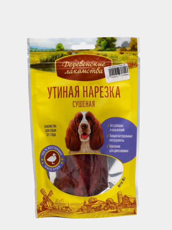 Деревенские лакомства "Утиная нарезка", сушеная, 100% мясо), 90 гр