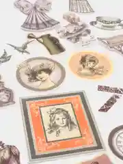 Наклейки для скрапбукинга "Винтаж" из washi-бумаги, 64 штуки, 32 дизайна