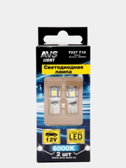 Лампа светодиодная LED Т10/белый/ (W2,1x9,5d) 5SMD 5050 3 chip, W5W, блистер 2 шт