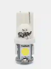 Лампа светодиодная LED Т10/белый/ (W2,1x9,5d) 5SMD 5050 3 chip, W5W, блистер 2 шт