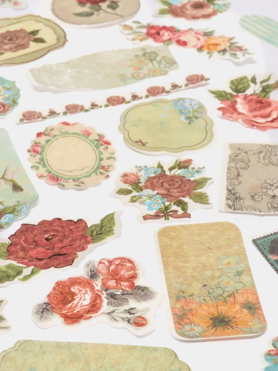 Наклейки для скрапбукинга "Розы" из washi-бумаги, 64 штуки, 32 дизайна, 662266
