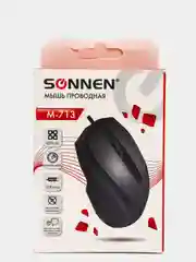 Мышь проводная SONNEN М-713, USB, 1000dpi, 2 кнопки+колесо-кнопка, оптическая