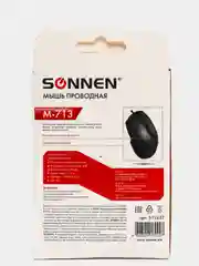 Мышь проводная SONNEN М-713, USB, 1000dpi, 2 кнопки+колесо-кнопка, оптическая