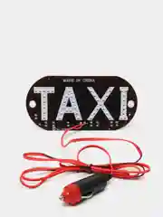 Табличка "TAXI" светодиодная со штекером, в прикуриватель, на присосках