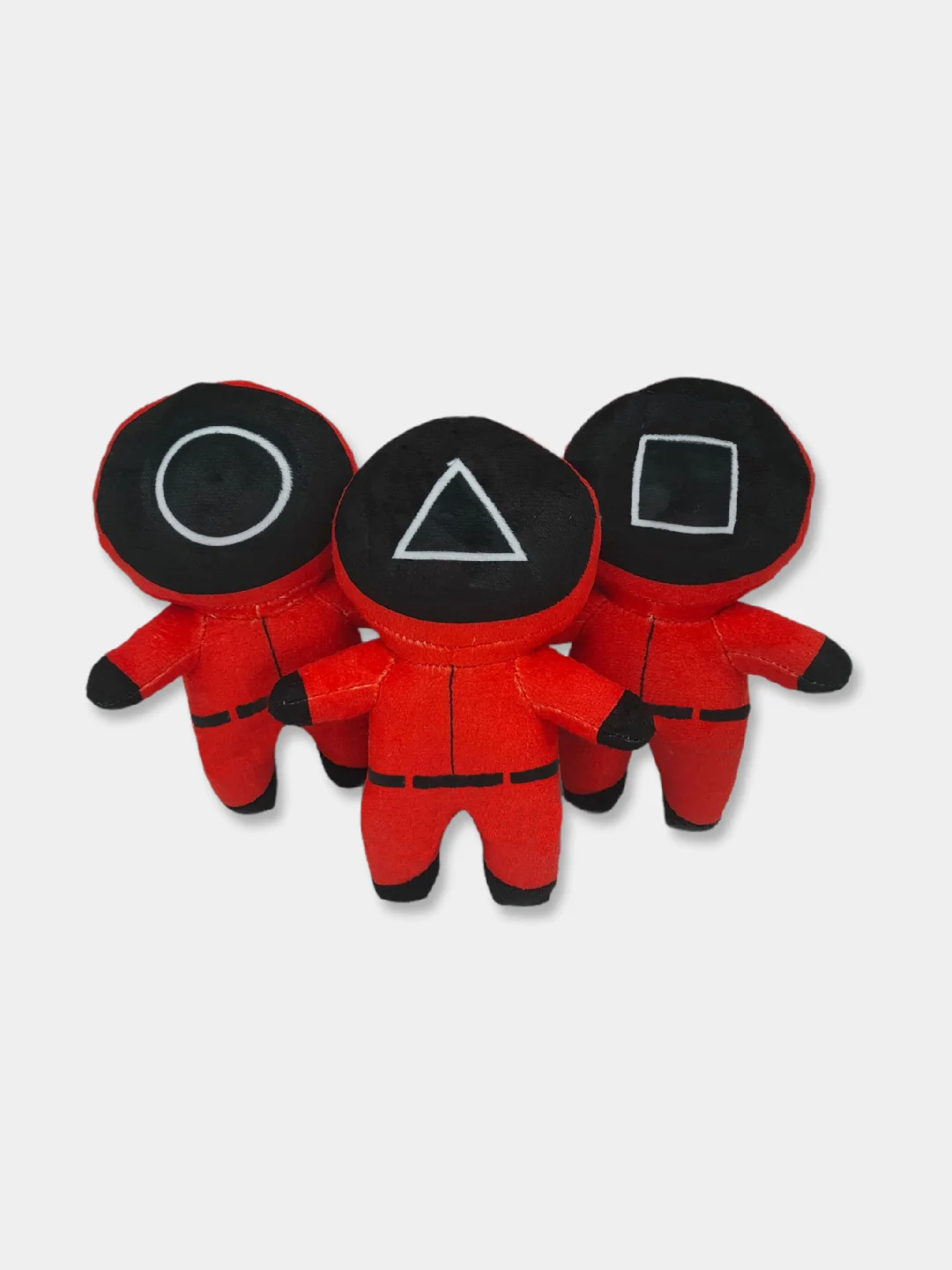 Фуксия мягкая игрушка охранник "Игра в кальмара" 15 см, с кольцом