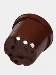 Черный горшок для рассады, 3 л, d = 19 см, h = 15 см, цвет шоколад, круглый