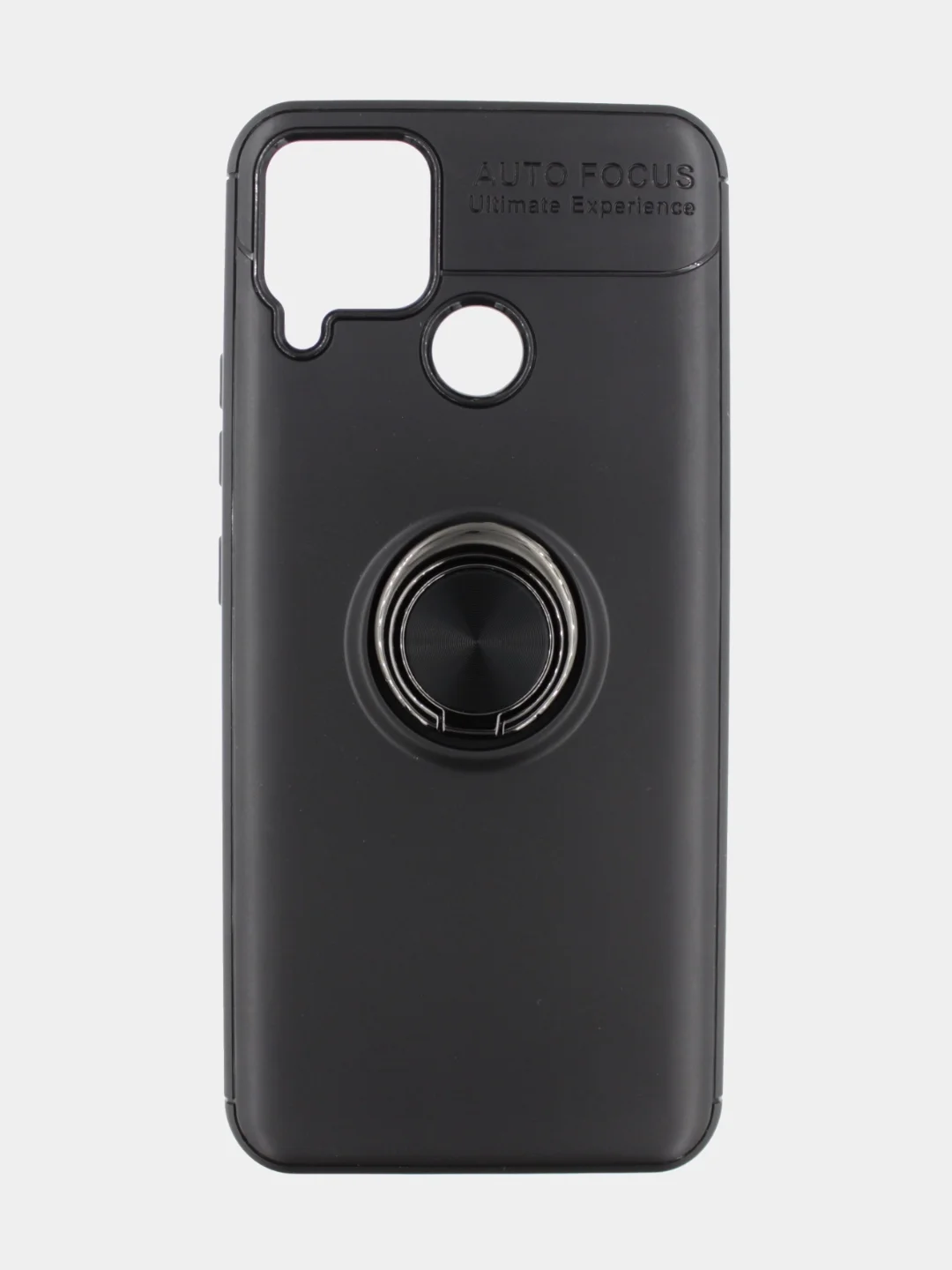 Черный чехол для Realme C15 с кольцом