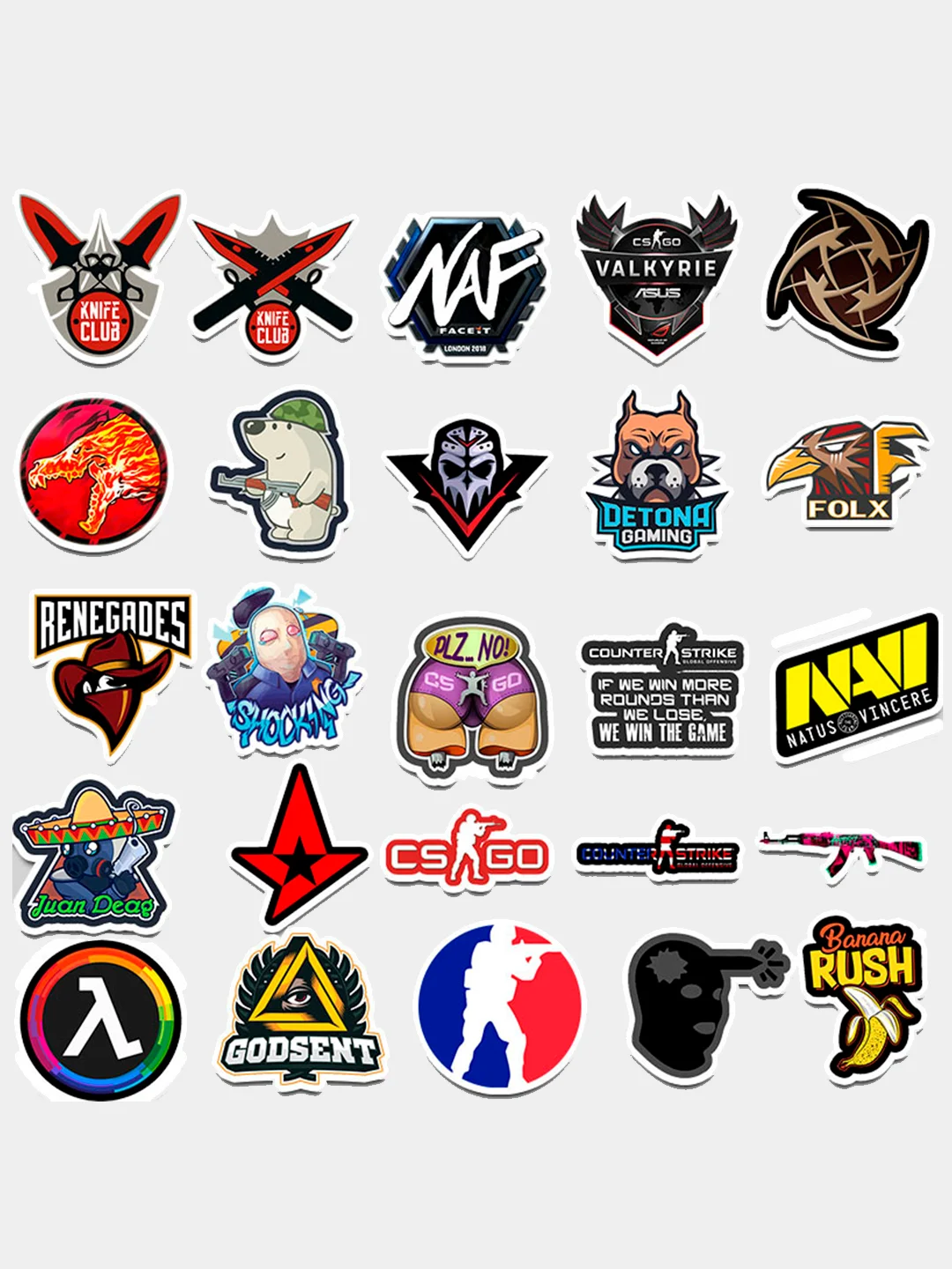 Наклейки стикеры CS Go КС ГО /50шт/ Стикерпак
