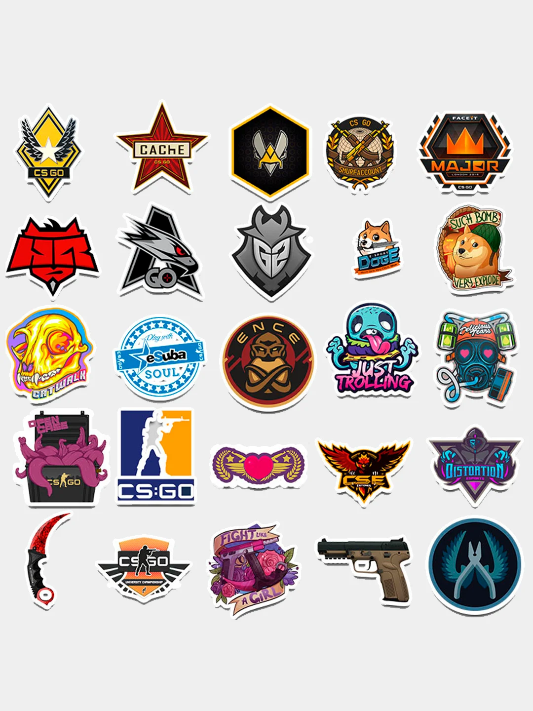 Наклейки стикеры CS Go КС ГО /50шт/ Стикерпак