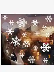 Новогодние наклейки "Белые снежинки"