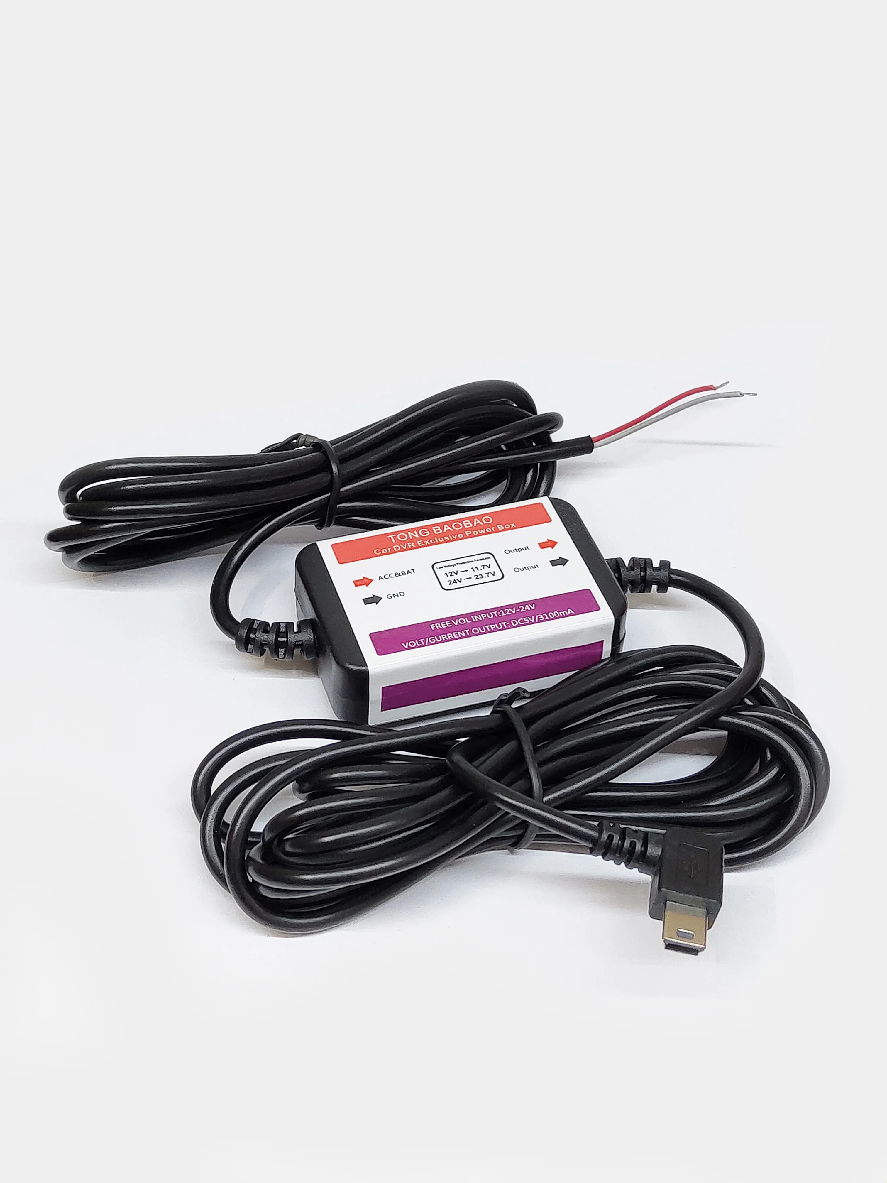 Автомобильное зарядное устройство Mini USB для скрытой проводки 3.1A 5V