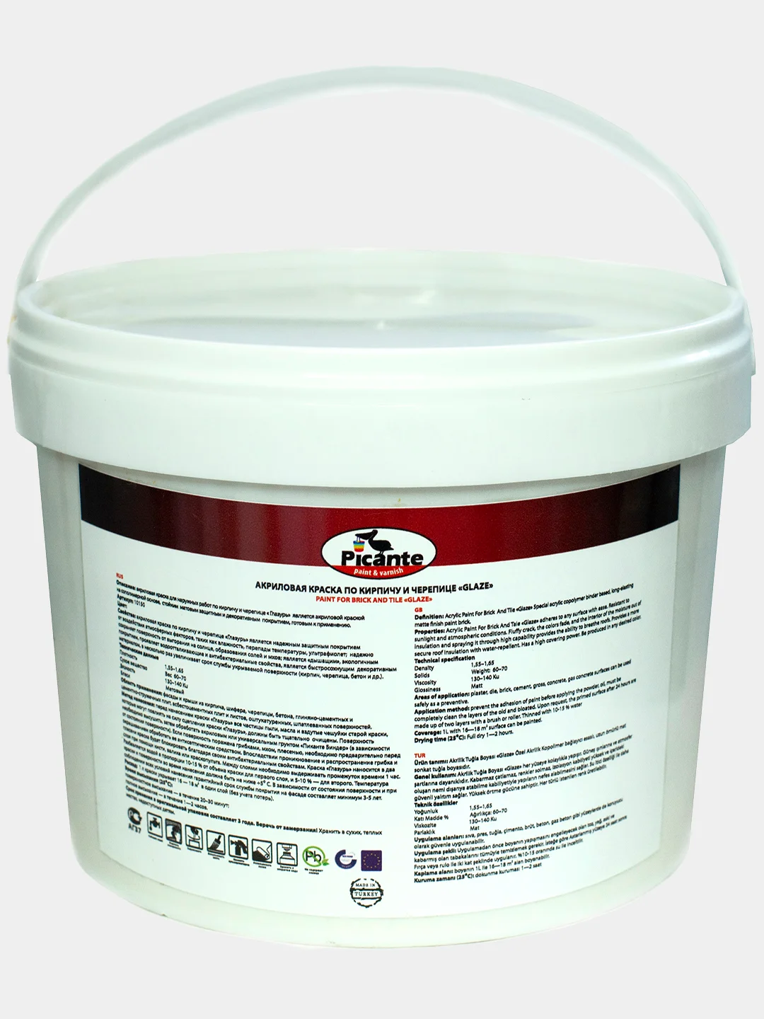 Краска по кирпичу и черепице Picante GLAZE, RAL-0306 бежевая 2,4 кг, матовая