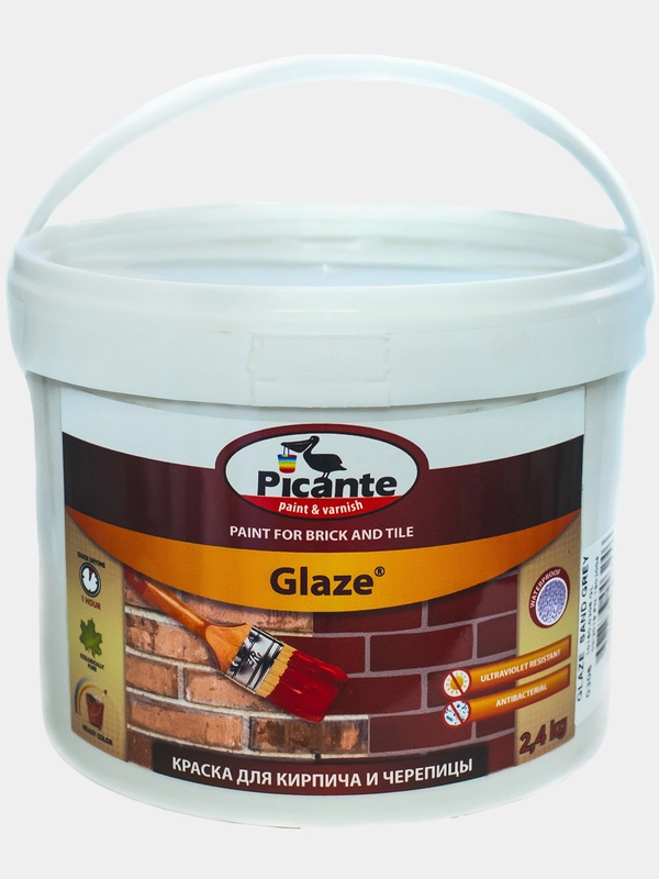 Краска по кирпичу и черепице Picante GLAZE RAL-5258, терракот 2,4 кг