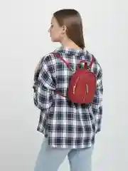 Багровый мини-рюкзак женский, из кожи
