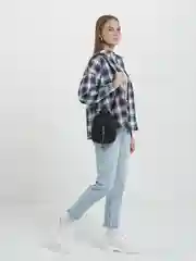 Розовый мини-рюкзак женский, из кожи