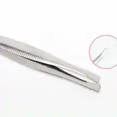 Серебряный пинцет для бровей профессиональный косметический, скошенный край
