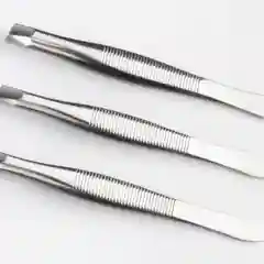 Серебряный пинцет для бровей профессиональный косметический, скошенный край