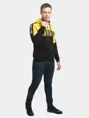 Желтый мужской бомбер с капюшоном