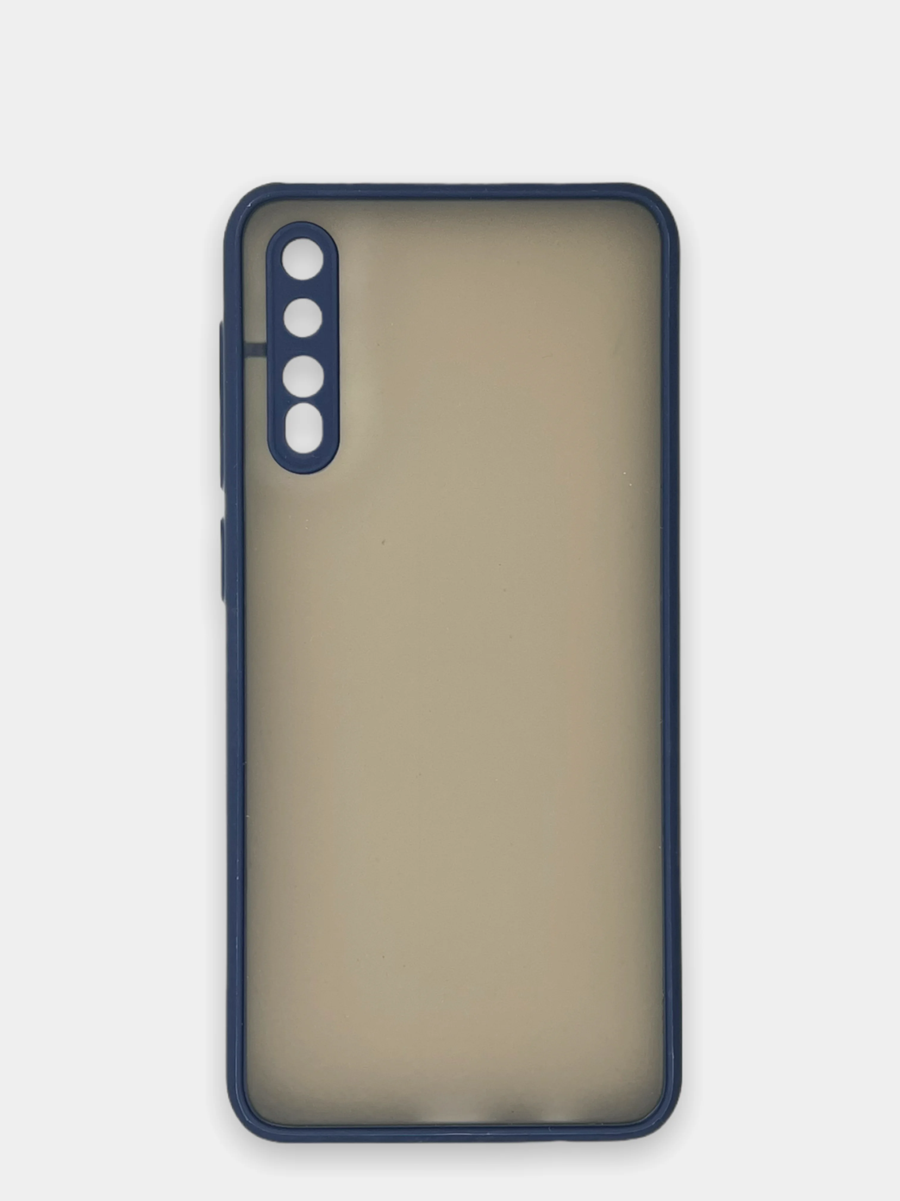 Темно-синий чехол Samsung Galaxy A50 / A50s / A30s, пластиковый, матовый с цветными кнопками