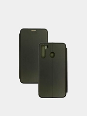 Чехол-книжка для Samsung A21 Самсунг А21  Черный цвет с карманом для карт