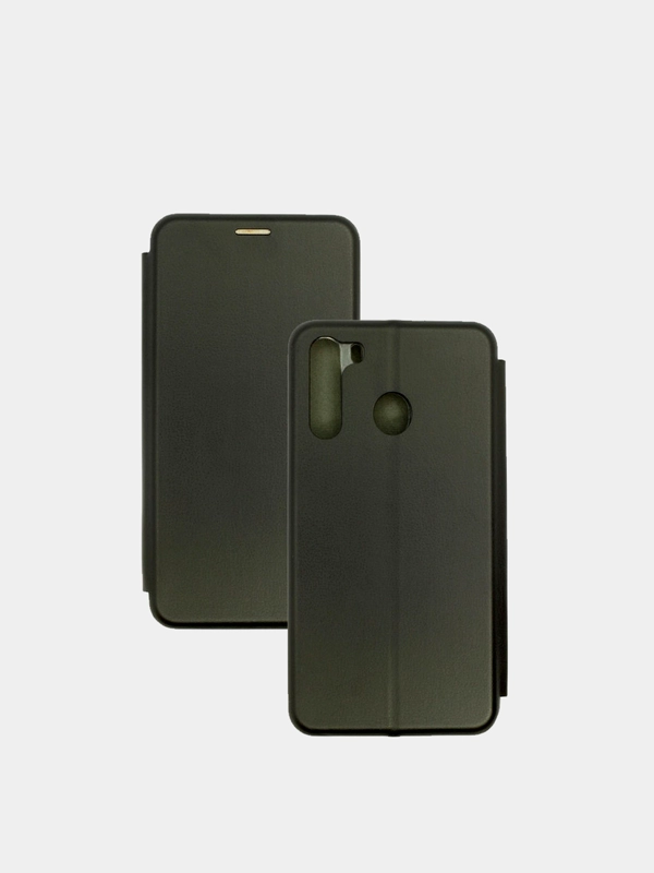 Чехол-книжка для Samsung A21 Самсунг А21  Черный цвет с карманом для карт