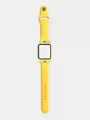 Желтый силиконовый ремешок для Apple Watch с защитным стеклом 2 в 1
