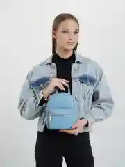 Голубой мини-рюкзак женский
