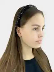 Черный ободок со стразами