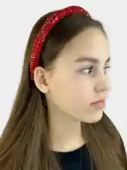 Красный ободок со стразами
