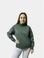 Зелёный хаки свитшот женский с горлом H&H